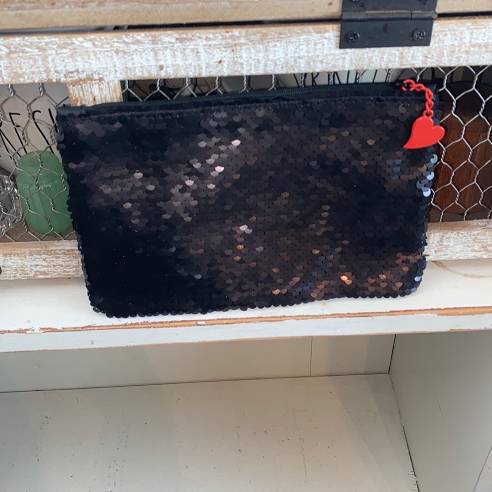 Black Sequin Makeup Bag